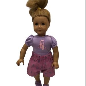 American Girl Doll in Purple and Pink Outfit